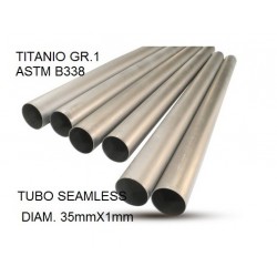 CAFÈ RACER TUBO TITANIO SEAMLESS D. 35MM X 1MM L.1000MM TUBO TITANIO SEAMLESS GR.1 TIG L.100CM D.35MM X 1MM TUBO TITANIO SEAMLES