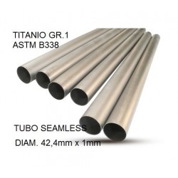  CAFÈ RACER TUBO TITANIO SEAMLESS D. 42,4MM X 1MM L.1000MM TUBO TITANIO SEAMLESS GR.1 TIG L.100CM D.42,4MM X 1MM TUBO TITANIO SE