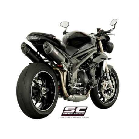 TRIUMPH SPEED TRIPLE 1050 (2016 - 2017) - S - R Par de escapes Oval carbono