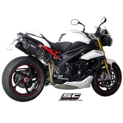 TRIUMPH SPEED TRIPLE 1050 (2011 - 2015) Par de escapes Oval carbono