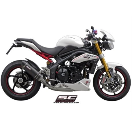 TRIUMPH SPEED TRIPLE 1050 (2011 - 2015) Escape Oval carbono, posición baja