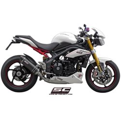 TRIUMPH SPEED TRIPLE 1050 (2011 - 2015) Escape Oval titanio, posición baja