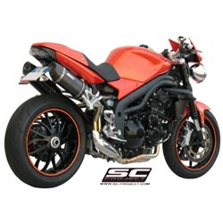 TRIUMPH SPEED TRIPLE 1050 (2007 - 2010) Par de escapes Oval carbono