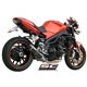 TRIUMPH SPEED TRIPLE 1050 (2007 - 2010) Escape Oval carbono, posición baja