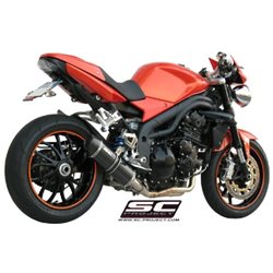 TRIUMPH SPEED TRIPLE 1050 (2007 - 2010) Escape Oval carbono, posición baja