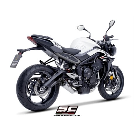 TRIUMPH STREET TRIPLE 765 R - RS (2023 - 2024) - EURO 5 Línea de escape completa 3-1 acero inoxidable, con escape S1 acero inoxi