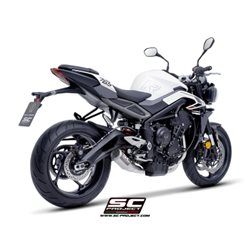 TRIUMPH STREET TRIPLE 765 R - RS (2023 - 2024) - EURO 5 Línea de escape completa 3-1 acero inoxidable, con escape CR-T titanio c