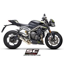 TRIUMPH STREET TRIPLE 765 S - R - RS (2020 - 2022) Escape S1 titanio, tubo de enlace en secciones soldadas