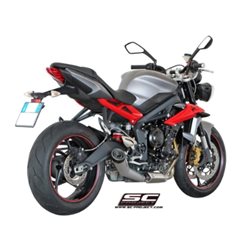 TRIUMPH STREET TRIPLE 675 (2013 - 2016) - R - RX Escape Conic acero inoxidable, gris mate