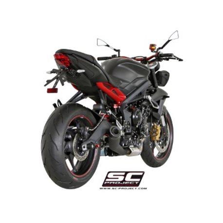 TRIUMPH STREET TRIPLE 675 (2013 - 2016) - R - RX Escape Conic acero inoxidable, negro mate