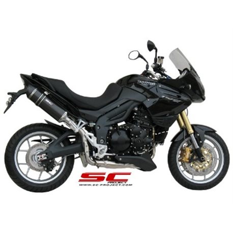 TRIUMPH TIGER 1050 (2007 - 2012) Escape Oval titanio, posición alta