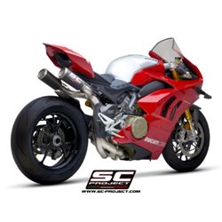 DUCATI PANIGALE V4 R (2019 - 2020) Línea de escape completa WSBK 4-2-1-2 titanio Cu-Nb, con escapes CR-T M2 carbono