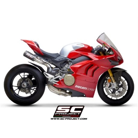 DUCATI PANIGALE V4 - V4 S (2019 - 2020) Línea de escape completa WSBK 4-2-1-2 titanio Cu-Nb, con doble escape CR-T M2 carbono