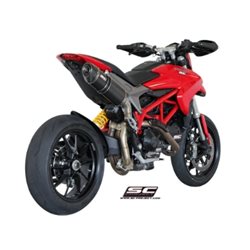 DUCATI HYPERMOTARD 821 (2013 - 2016) Escape Oval carbono, posición alta