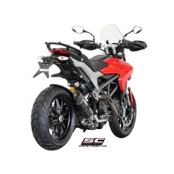 DUCATI HYPERMOTARD 821 (2013 - 2016) Escape Oval carbono, posición baja