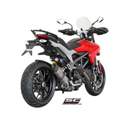 DUCATI HYPERMOTARD 821 (2013 - 2016) Escape Oval titanio, posición baja