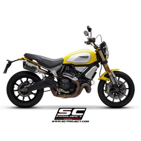 DUCATI SCRAMBLER 1100 (2018 - 2019) Par de escapes MTR carbono, con tapa de salida mecanizada a partir de un bloque macizo