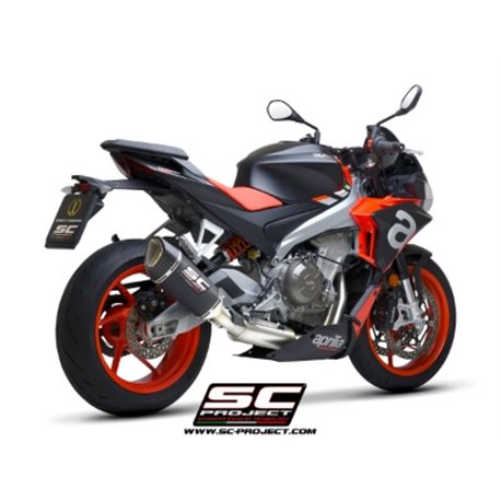 APRILIA TUONO 660 (2021 - 2024) Línea de escape completa 2-1 acero inoxidable, con escape SC1-R carbono