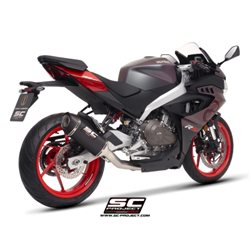 APRILIA RS 457 (2024 - 2025) Línea de escape completa 2-1 acero inoxidable, con escape SC1-S carbono