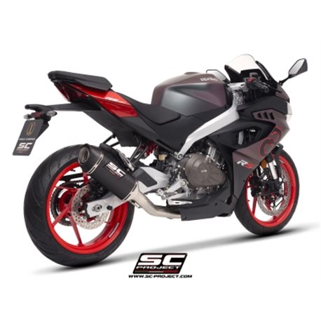 APRILIA RS 457 (2024 - 2025) Línea de escape completa 2-1 acero inoxidable, con escape SC1-S carbono