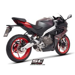 APRILIA RS 457 (2024 - 2025) Línea de escape completa 2-1 acero inoxidable, con escape S1 acero inoxidable