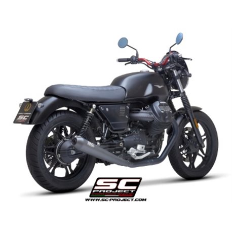 MOTO GUZZI V7 III (2017 - 2020) Par de escapes Conico Racer acero inoxidable, negro mate