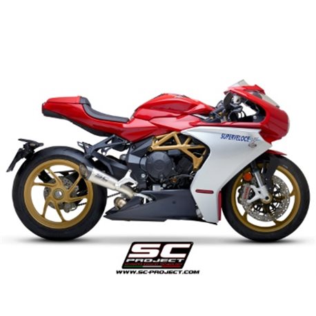 MV AGUSTA SUPERVELOCE 800 (2019 - 2024) Escape S1 titanio, tubo de enlace en secciones soldadas