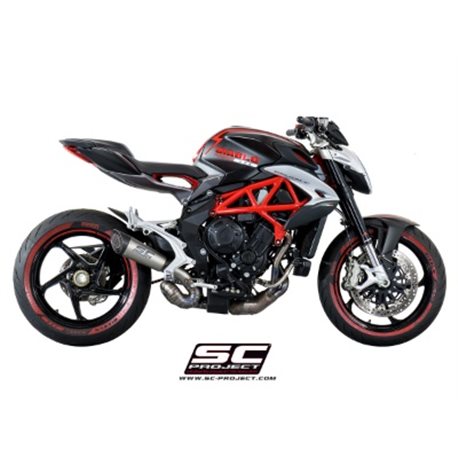 MV AGUSTA BRUTALE (2016 - 2024) - 675 - 800 - RR Escape S1 titanio, tubo de enlace en secciones soldadas