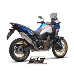 HONDA CRF1000L AFRICA TWIN (2016 - 2019) - ADVENTURE Línea de escape completa 2-1 titanio, con escape Rally Raid titanio