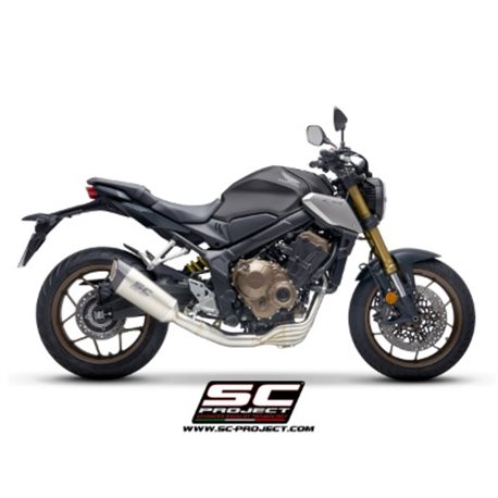 HONDA CB650R (2021 - 2023) Línea de escape completa 4-1 acero inoxidable, con escape SC1-R titanio