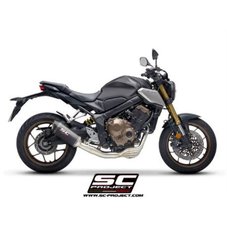 HONDA CB650R (2021 - 2023) Línea de escape completa 4-1 acero inoxidable, con escape SC1-S carbono