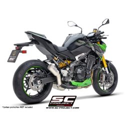 KAWASAKI Z900 (2020 - 2024) - Euro 8 Escape CR-T titanio, con malla antipiedras (SIN protector carbono)