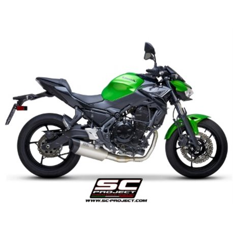 KAWASAKI NINJA 650 (2021 - 2022) Línea de escape completa 2-1 acero inoxidable, con escape SC1-R GT titanio