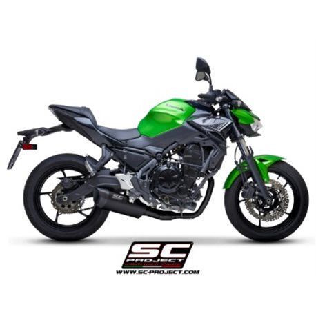 KAWASAKI NINJA 650 (2021 - 2022) Línea de escape completa 2-1 acero inoxidable, con escape SC1-R GT titanio negro mate