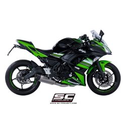 KAWASAKI NINJA 650 (2017 - 2019) Línea de escape completa 2-1 acero inoxidable, con escape SC1-R GT titanio