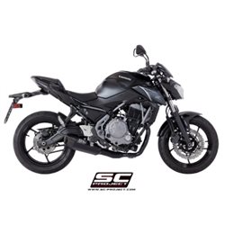 KAWASAKI Z650 (2017 - 2019) Línea de escape completa 2-1 acero inoxidable, con escape SC1-R GT titanio negro mate