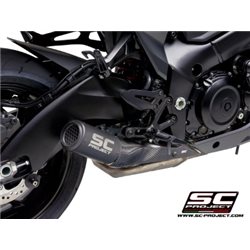 SUZUKI GSX-S1000 (2017- 2020) - F Escape CR-T titanio, negro mate, con malla antipiedras