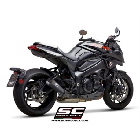 SUZUKI KATANA (2019 - 2020) Escape Metal Black acero inoxidable, con tapa de salida mecanizado a partir de un bloque macizo negr