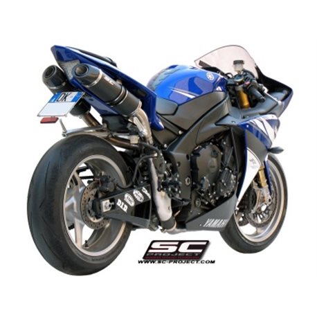 YAMAHA YZF R1 (2009 - 2014) Par de escapes Oval carbono