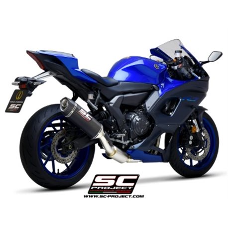 YAMAHA YZF R7 (2021 - 2024) Línea de escape completa 2-1 acero inoxidable, con escape SC1-S carbono