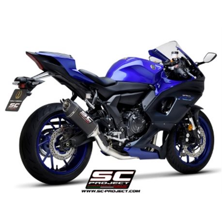 YAMAHA YZF R7 (2021 - 2024) Línea de escape completa 2-1 acero inoxidable, con escape SC1-S carbono