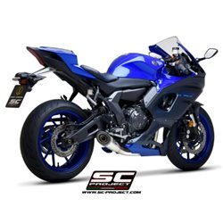 YAMAHA YZF R7 (2021 - 2024) Línea de escape completa 2-1 acero inoxidable, con escape S1 acero inoxidable