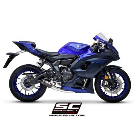 YAMAHA YZF R7 (2021 - 2024) Línea de escape completa 2-1 acero inoxidable, con escape CR-T carbono