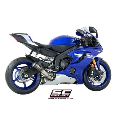 YAMAHA YZF R6 Race (2021 - 2025) Escape CR-T carbono, posición alta