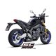 YAMAHA MT-09 (2021 - 2023) Línea de escape completa 3-1 acero inoxidable, negro mate, con escape STR-1