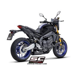 YAMAHA MT-09 (2021 - 2023) Línea de escape completa 3-1 acero inoxidable, negro mate, con escape STR-1