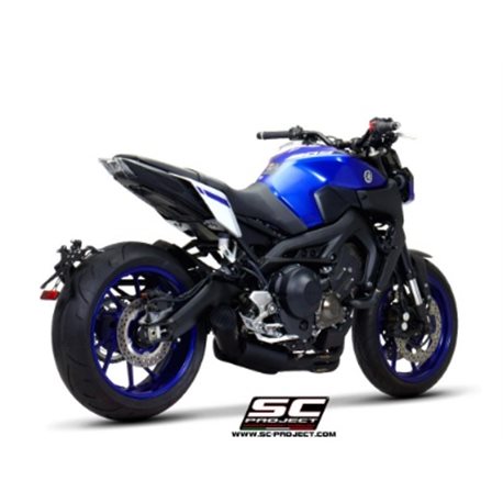 YAMAHA MT-09 (2017 - 2020) Línea de escape completa 3-1 acero inoxidable, con escape Conico 70s acero inoxidable, negro mate