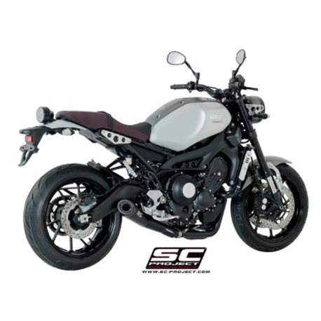 YAMAHA MT-09 (2014 - 2016) Línea de escape completa 3-1 acero inoxidable, con escape Conic acero inoxidable, negro mate