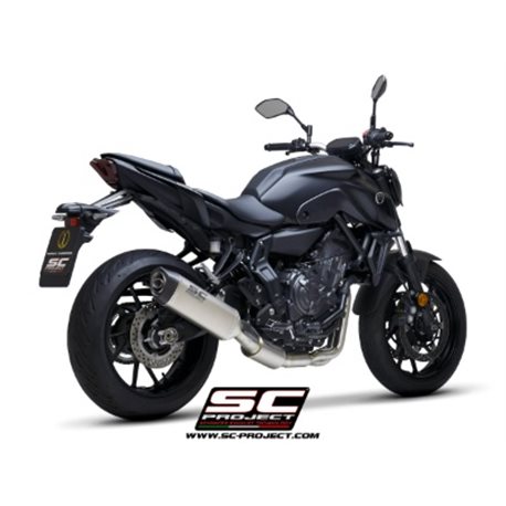 YAMAHA MT-07 (2021 - 2024) Línea de escape completa 2-1 acero inoxidable, con escape SC1-S titanio