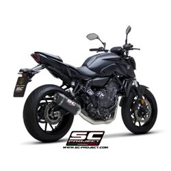 YAMAHA MT-07 (2021 - 2024) Línea de escape completa 2-1 acero inoxidable, con escape SC1-S carbono